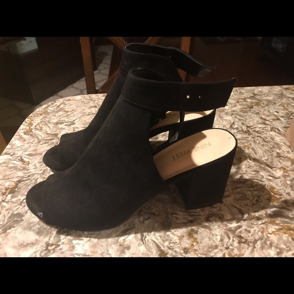 Nine West Suede Chunk Heels